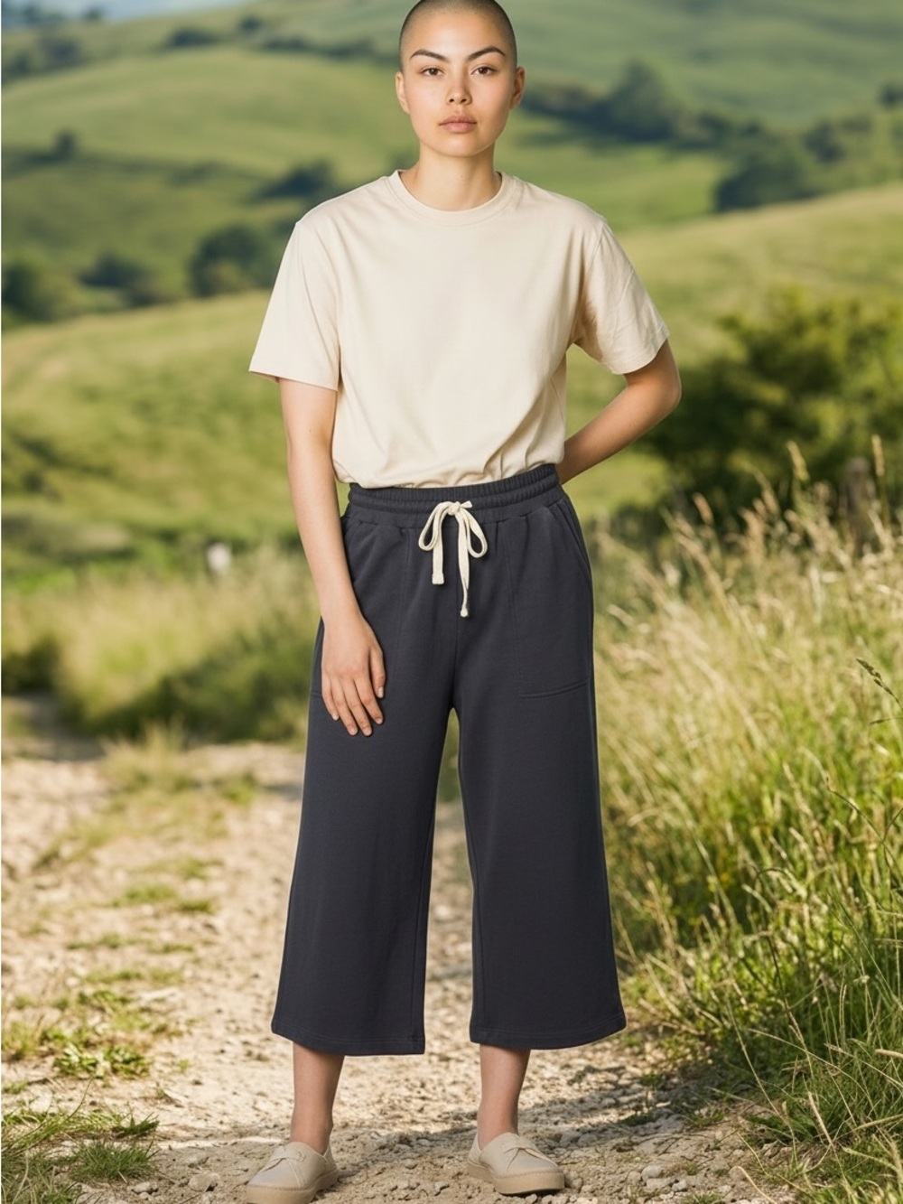 Boden Wide-Leg Drawstring Crop Sweatpants